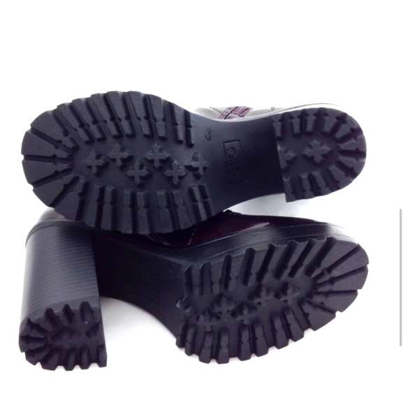 "Deep copper" GBG round toe, mid calf, Lace-up platform combat boots (W-10M) - Picture 4 of 10